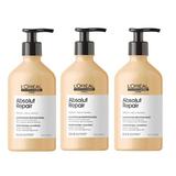 Javító sampon csomag sérült hajra, 3db.  - L'Oreal Professionnel Absolut Repair Gold Quinoa + Protein Shampoo, 500ml