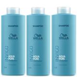 Tisztító hajsampon csomag, 3 db.  - Wella Professionals Invigo Aqua Pure Purifying Shampoo, 1000ml