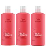 Sampon csomag  festett, finom vagy normál hajra, 3 db.  - Wella Professionals Invigo Color Brilliance Color Protection Shampoo Fine/Normal Hair, 500ml