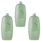 Hajhullás Elleni Energizáló Sampon Csomag, 3 db. - Alfaparf Milano Semi Di Lino Scalp Renew Energizing Low Shampoo, 1000ml
