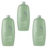 Hajhullás Elleni Energizáló Sampon Csomag, 3 db. - Alfaparf Milano Semi Di Lino Scalp Renew Energizing Low Shampoo, 1000ml