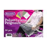 Egyszer Használatos Pelerin Polietilénből - Beautyfor Disposable Polyethylene Peignoir, fekete, 50 db