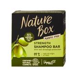 Erősítő Hatású Szilárd Sampon Hidegen Sajtolt Olívaolajjal - Nature Box Strenght Shampoo Bar with Cold Pressed Olive Oil Plastic Free, 85 g