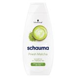 Erősítő Sampon Matcha Teával a Zsíros Hajgyökerekre és Száraz Hajvégekre - Schwarzkopf Schauma Fresh Matcha Shampoo for Greasy Roots & Dry Tips, 400 ml
