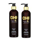 Hajápoló Csomag 2 x Argánolajos Sampon- CHI Farouk Argan Oil Plus Moringa Oil Shampoo 355 ml