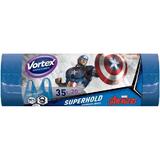 Fogantyús háztartási zsákok Captain America 100%-ban biológiailag lebomló- Vortex Garbage Bags Superhold Avengers, 35 l, 20 db.