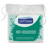 Biológiailag lebomló pamut fülpálcikák  - Septona 100% Biodegradable 100% Cotton, 200 db./ tasak