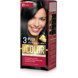 Tartós Krémhajfesték - Aroma Color 3-Plex Permanent Hair Color Cream, 1 Black, 90 ml