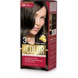 Tartós Krémhajfesték - Aroma Color 3-Plex Permanent Hair Color Cream, 04 Light Chestnut, 90 ml