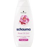 Sampon és Balzsam 2 az 1-ben Rózsaolajjal a Fakó Hajra - Schwarzkopf Schauma Rose Oil 2 in 1 Shampoo & Conditioner with Rose Oil Difficult to Comb Dull Hair, 400 ml