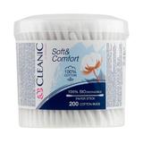  Biológiailag lebomló pamut fülpálcikák - Cleanic Soft&Comfort 100% Biodegradable, 200 db.