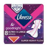Éjszakai Szárnyas Egészségügyi Betét, Hosszúak - Libresse Goodnight Ultra+ Extra Large Wings, 8 db.