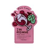 Koreai arcpakolás-szalvéta vörösborral a pórusok ápolására - Tony Moly I'm Red Wine Mask Sheet Pore Care, 1 db.