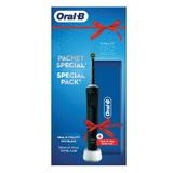 Fogápoló Csomag  - Elektromos Fogkefe - Oral-B Vitality Pro + Utazókészlet, Fekete, 1 darab