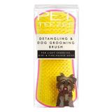Kisállatszőrkefe - Tangle Teezer Pet Detangling & Dog Grooming Brush for Light Shedding, Wiry and Fine-Haired Dogs, Pink/Yellow-rózsaszín-sárga, 1 db.