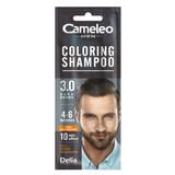 Színező Férfi Sampon - Delia Cosmetics Cameleo Men Coloring Shampoo, árnyalata 3.0 Dark Brown, tasak, 15 ml